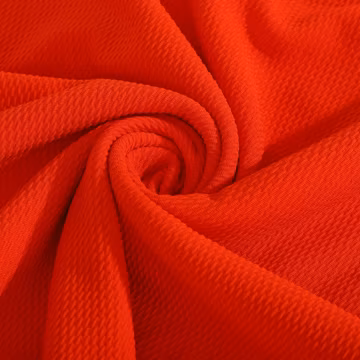 Fire Orange Liverpool Bullet Textured Fabric by the yard 4 Way Stretch Solid - Strip Half Yard Thick Knit Jersey Liverpool Fabric for Bows
