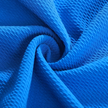 Sapphire Liverpool Bullet Textured Fabric by the yard 4 Way Stretch Solid - Strip Half Yard Thick Knit Jersey Liverpool Fabric for Bows