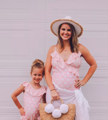 Pink Polka dot Mommy & Me Swimsuits, Mommy and me Outfits, Matching Family Swimsuits, Mother Daughter matching Swimsuits, Mother's Day Gift