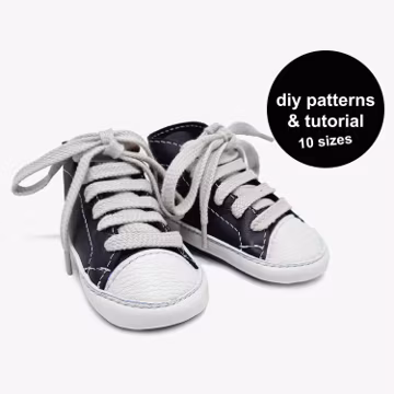 Baby High Top Sneaker Sewing Pattern: DIY Baby Booties (PDF Download)