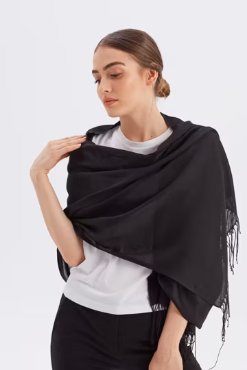 Luxury Viscose Rayon Pashmina Shawl: Lightweight Bridal Scarf