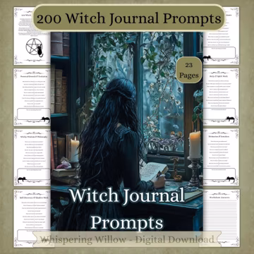 200 Witch Journal Prompts: Book of Shadows Grimoire Pages Inserts (PDF Download)