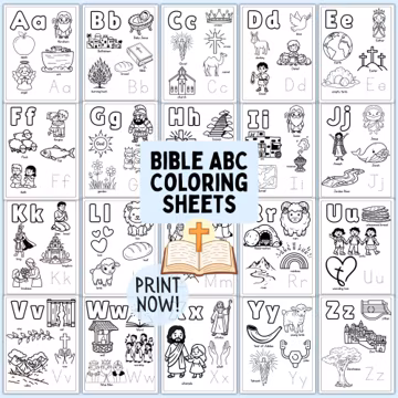 Christian ABC Coloring Book for Kids Bible Alphabet Letter Tracing & Coloring Pages Religious Sunday School Activity Preschool Kindergarten