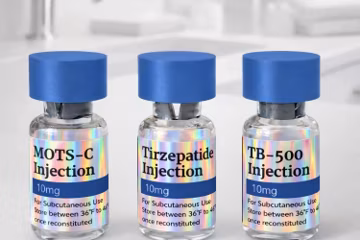 Vial Labels: Holographic and Blue Peptide Stickers (Waterproof, Pack of 10)
