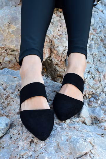 Handmade Black Suede Mules: Greek Leather Slip-On Loafers