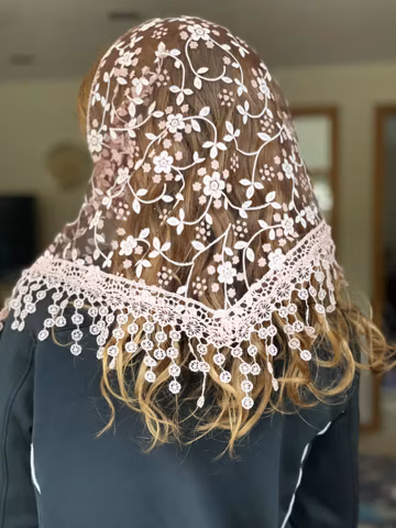 10+ Colors | Orthodox Head Covering | Soft Lace Summer Scarf: Lightweight Veil Shawl