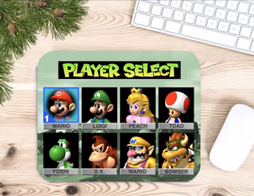 Custom Mario Kart N64 game art mouse pad - Nintendo 64 - old school games