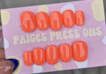 August Shade of the Season - Set of 10 Short or Medium Length Round Coffin Stiletto Square Oval Gel False Nails - PaigesPressOns