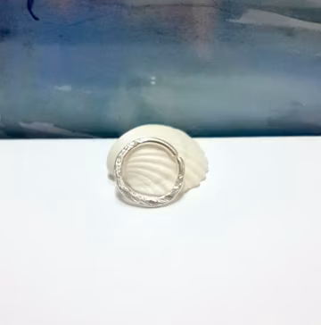 Hammered Sterling Silver Piercing Ring: Textured Cartilage, Nose, Septum, 20G-16G, ,Father’s Day