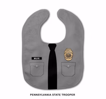 Pennsylvania State Trooper Baby Bib Personalized | Trooper Custom Name Badge | Baby Shower Gift | Law Enforcement Gift | First Responder