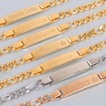 14k Gold Plated Baby Bracelet Personalized, Child ID Bracelet, Custom Name Baby Boy Girl Bracelet, Medical Id Bracelet, Baptism Gift