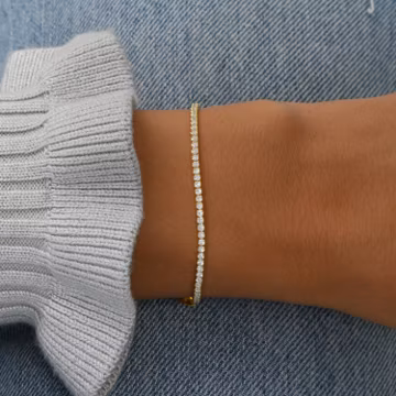 1.75mm Tennis Bracelet, Gold Tennis Bracelet, Cubic Zirconia Tennis Bracelet, Dainty Bracelet, Diamond Bracelet, Gift for Her, Bracelet