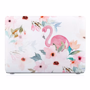 MacBook Case Watercolor Flamingo Floral Design, M1 M2 M3 M4 Chips Compatible