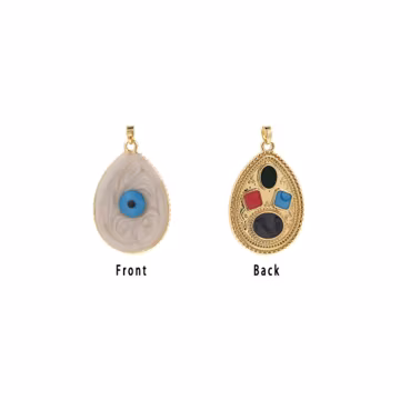 Raindrop Eye Charm, Water Drop Enamel Evil Eye,Eye Pendant, 18K Gold Filled Enamel Eye Charm, DIY Jewelry Making Supplies,43x26x4.5mm