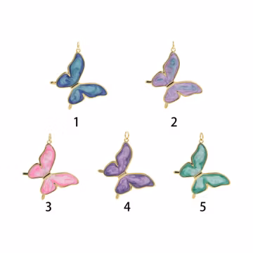 Insect Necklace, Enamel Charm,Butterfly Charm,Butterfly Pendant,18K Gold Filled Flying Charm,DIY Jewelry Supplies,40.7x34.5x2.2mm