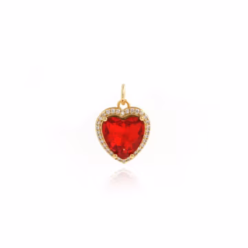 Micropavé CZ Heart Charm,Love Charm,18K Gold Filled Love Pendant, Gift for Her,DIY Jewelry Making Supplies,18.2x13x7.8mm