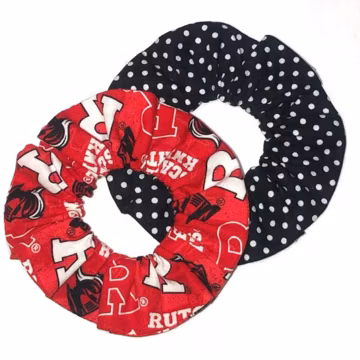 Rutgers Scarlet Knights Hair Scrunchies Wristbands 2 Pack Handmade in the USA