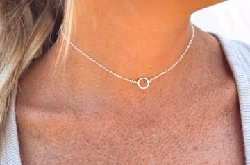 Dainty Choker Necklace • Open Circle Choker • Sterling Silver Choker Necklace • Circle Choker • Delicate Open Circle Necklace