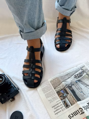 Mens Sandals, Black Leather Gladiator Sandals Men, Summer Sandals, Handmade Greek Summer Shoes, Gift for him.