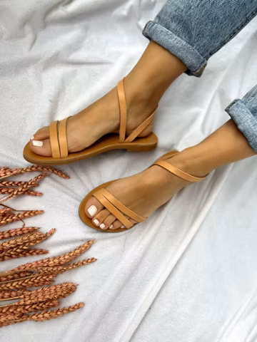 Brown Leather Sandals Greek, Gladiator Sandals, Summer Shoes, Made in Greece