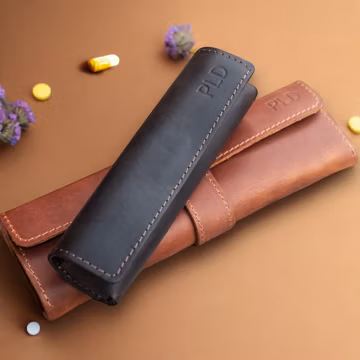 Custom Leather Medicine Wallet, Weekly Pill Holder, Travel Pill Case, Pill Box Case - 7-Day Tablet Holder - Medicine Organizer Pouch