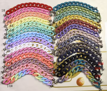 1Pcs/2Pcs Chain shoe charms,Chain Charms,Shoe Charm Colorful Chain for Shoe,Acrylic link chain,Shoe Decoration,19.5cm Length