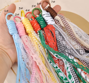 7 Color Rope&Lace Purese Charm,Bag Keychain Accessories,Paracord Charm,Rope Bag Charms,Purse Hanging Ornament,Handmade Keychain,Gift for Her