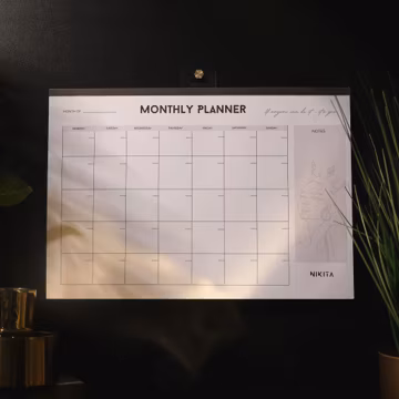 Undated Monthly Planner Pad: 50-Sheet Wall Calendar