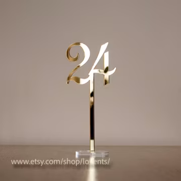 Two Sides Golden Mirror Acrylic Table numbers, Wedding Table Numbers, Wedding Table Decor, Table Numbers
