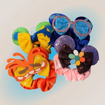 Inside Out ear scrunchies - Bing bing, joy, sadness, anxiety, Pixar