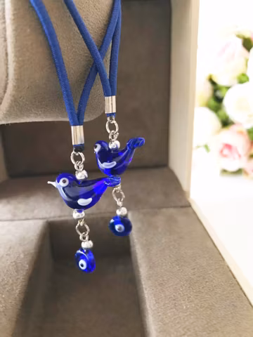 Evil Eye Beads, Car Rear View Mirror Charm, Decorative Car Mirror Charm, Bird Charm
