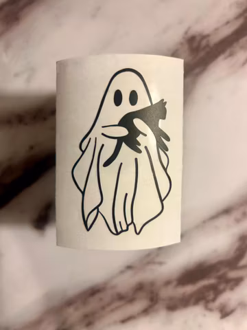 Ghost with Cat Decal