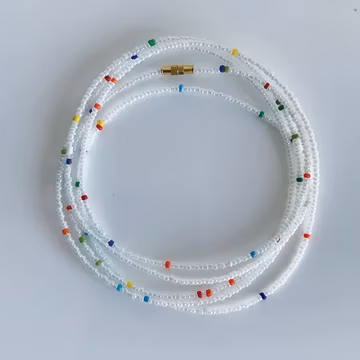 Purity Waist Beads: Ivory Belly Beads with Clasps