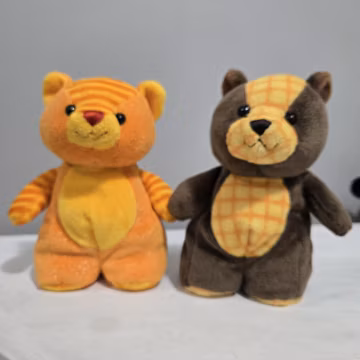 GANZ Waffle Bear and Tango Cat Plush Set, 7 inch