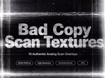 Bad Copy Scan Textures | 10 Analog Xerox Grunge Overlays (Digital Download)
