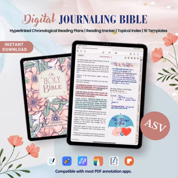 ASV Digital Journaling Bible | Reading Plan and Tracker | Verse Mapping | Devotional | Goodnotes | SOAP Study method | Old & New Testament