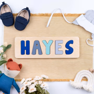 Personalized Name Puzzle, Easter Gifts for Kids, Wooden Name Puzzle, Personalized Gift for Boy, Baby's First, Wooden Toy, Puzzle for Boys