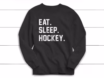 Eat Sleep Hockey Sweatshirt, Vintage Style, Unisex Sports Tee