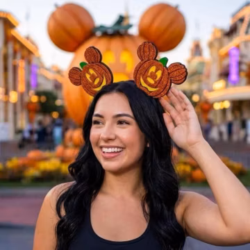 Glitter Pumpkin Mickey Inspired Mouse Ears Halloween Ears