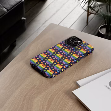 Rainbow Cat Phone Case | Pride Cell Phone Case | Colorful Phone Cover | LGBTQ+ Phone Case | Tough Cases for Smart Phones