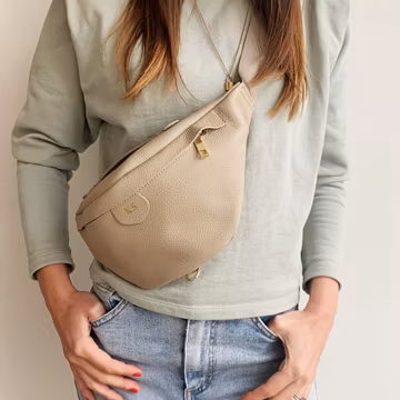 Personalised Leather Bum Bag, Leather Crossbody Bag for Women