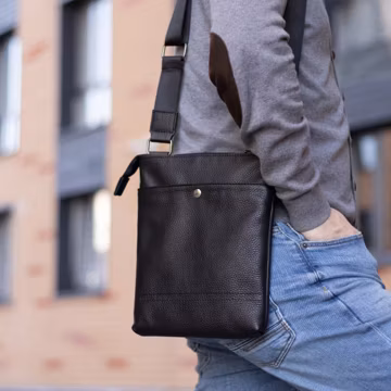 Leather Messenger Bag Men: Crossbody Laptop Satchel, Groomsmen Gift