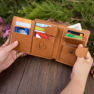 Custom Engraved Leather Wallet: Multi-Card, Coin Purse, RFID