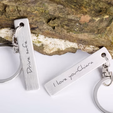 Engraved Keychain – Personalized Stainless Steel Anniversary Gift