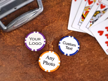 Custom Text Poker Chips, Personalized Casino Tokens, Wedding or Party Favors, Golf Marker