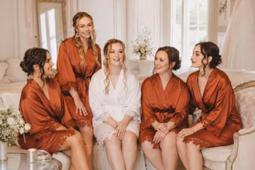 Rust Terracota Bridal Party Robes Set Satin Matte Getting Ready Robes Bridal Robes Bridesmaid Gifts Bridesmaids Proposal Gifts
