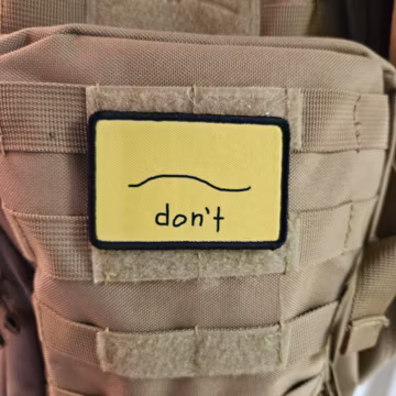 Don't bad drawing parody Gadsden flag meme 2"x3" removable morale patch with hook and loop backing