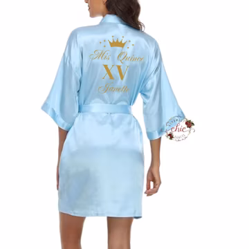 Mis Quince XV Satin Robe, Batas de Satin Con Personalisacion Gratis Robes, Gifts, Mis Quince Gifts,Mi Quinceañera Robes, Sweet Sixteen Robes