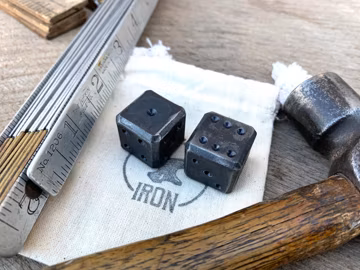 Blacksmith Hand Forged Iron Dice, 6th Anniversary Gift