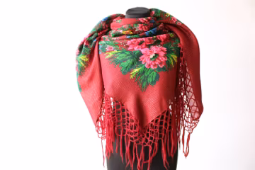 Big Vintage shawl.Large Red Flower Shawl.Floral shawl.Russian scarf shawl.Vintage wool shawl.Russian Shawl.Wedding shawl.Floral scarf.